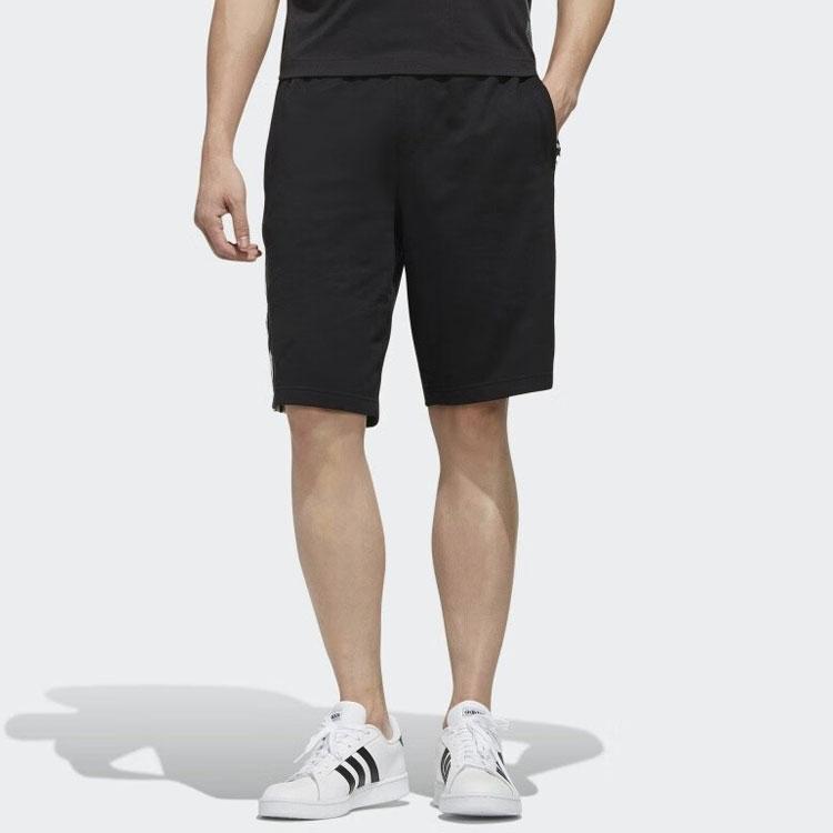 adidas Neo Logo Письменный принт с цветными блоками, тренировочные дышащие спортивные шорты с тремя полосками, мужские брюки, черные FR7994
