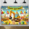 Building Vehicles Birthday Banner - Durable polyester fabric, - Perfectly suitable for building-themed parties