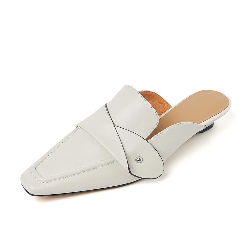 Muller Тапочки женские туфли-лодочки с квадратным носком из натуральной кожи тапочки весна-лето лаконичные повседневные рабочие туфли женские новое поступление