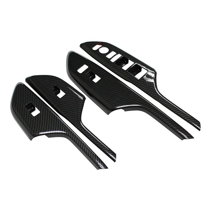 4 шт. для Honda Civic 2016-2020, крышка переключателя окна автомобиля, накладка из углеродного волокна, наклейки, автомобильные аксессуары для интерьера