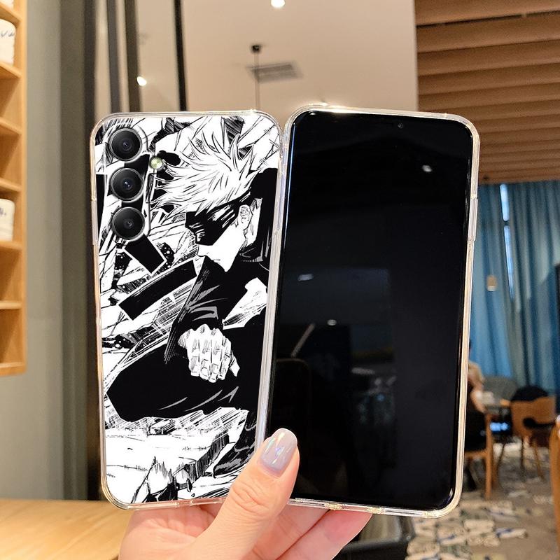 Мягкий прозрачный силиконовый чехол с рисунком аниме для Xiaomi Redmi Note 13 Poco C65 Samsung A55 M35 S24 iPhone Camera противоударный защитный бампер