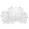 Set of 3 Acrylic Cube Stand Nesting Risers Versatile 4" 5" 6" Cubes with Hollow Bottom for Photography Accessory Lightweight