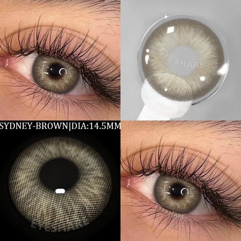 Eyeshare Натуральные цветные линзы для глаз 2 шт. цветные контактные линзы для глаз КОРИЧНЕВЫЕ РОЗОВЫЕ контактные линзы для красоты глаз Ежегодные косметические цветные линзы