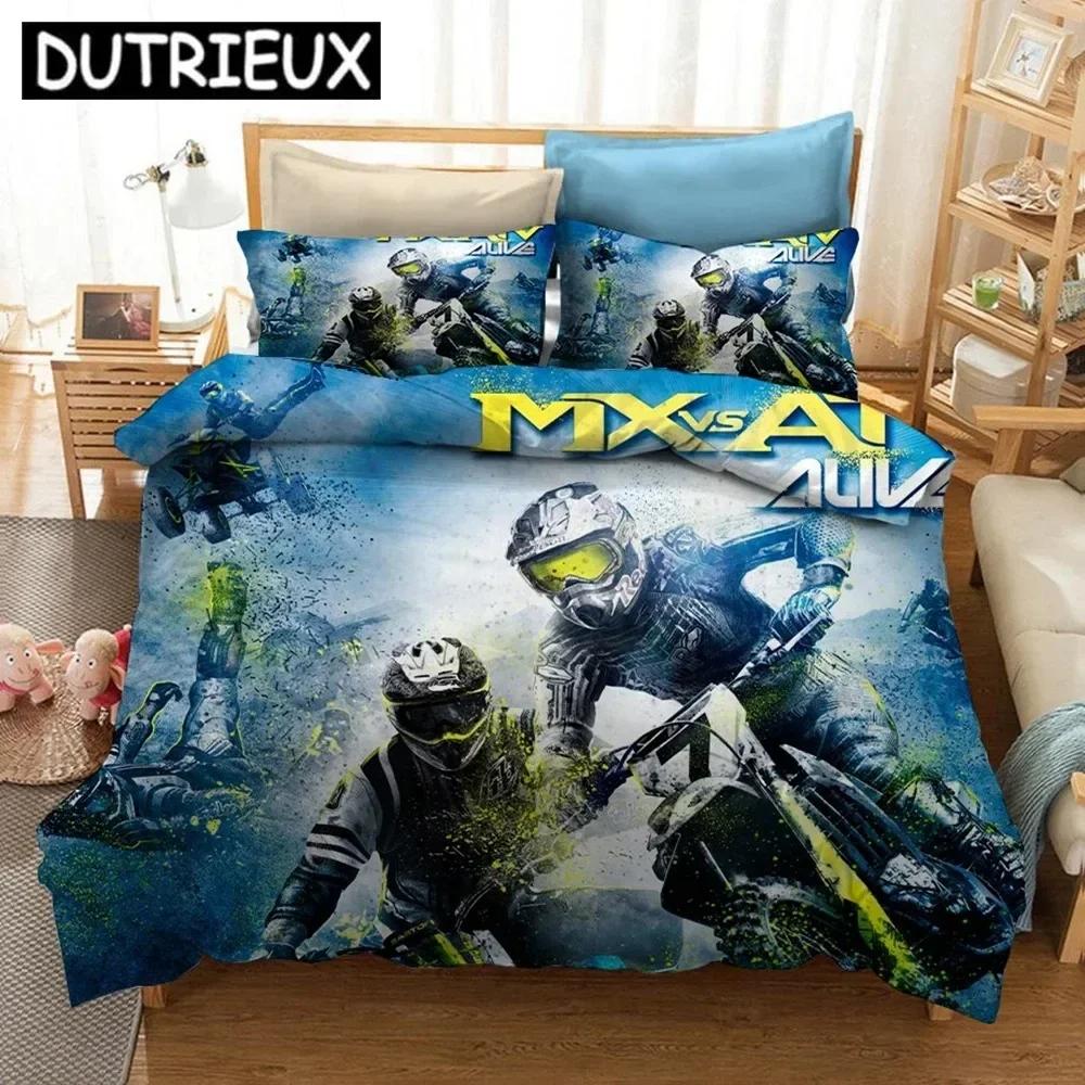 Luxury New 3D Print Motorcycle Bedding Set Duvet Covers Pillowcases Comforter Bedding Set Bedclothes Bed Linen
