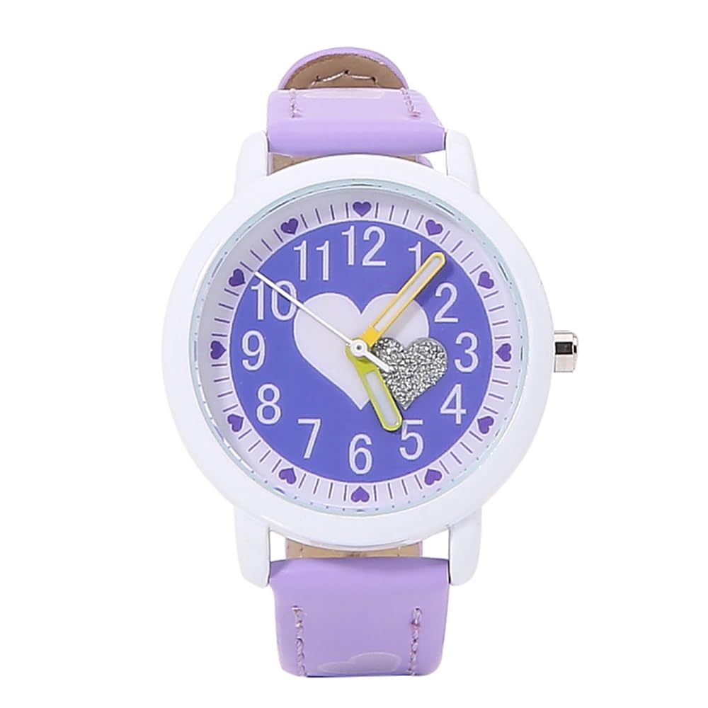 Quartz Analog Watch for Perfect Gift for School Back to and Celebrations Kids' Girls, Children's Day, Entrance, School, Birthdays, (Purple)
