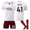 Подростки Дети Взрослые Индивидуальное Имя Футбольные Комплекты 25/26 Арсенал 2-й Выездной #41 Деклан Райс Спортивный Тренировочный Комплект Джерси с Носками