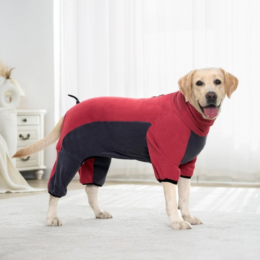 High-Neck Fleece Dog Clothes Windproof Dog Jackets Winter Dog Jumpsuit Medium Large Dogs