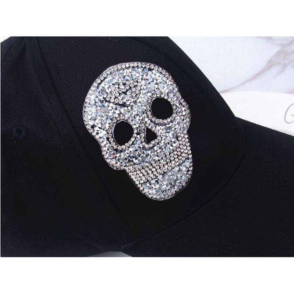 6 Pieces DIY Skull Rhinestone Patch Appliques Iron On Bags Clothes Sewing