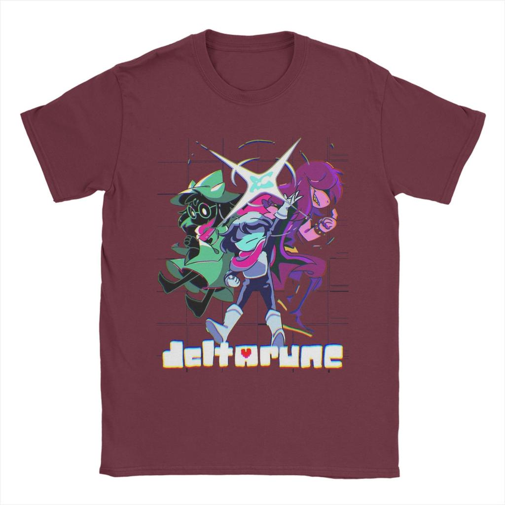 Deltarune Глава Сьюзи Крис Смелая Поза Действия Футболка для Унисекс Женщин Графическая Печать Футболки Хлопковая Одежда