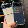 Laser Heart Transparent Cover Funda For Samsung Galaxy Z Flip7 6 Luxury Aurora Case For Samsung Z Flip 5 zflip4 3 Soft TPU Cases