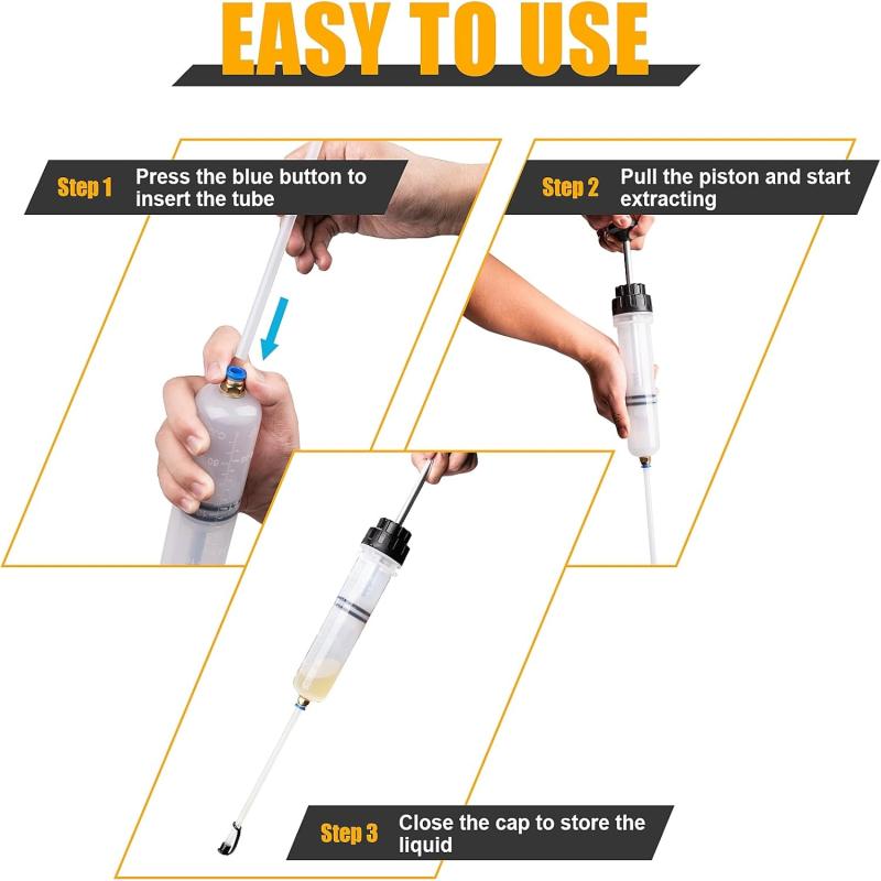 200/500 мл Автомобильный экстрактор жидкости для масла Автоматический шприц для замены масла со шлангом Ручной вакуумный насос для всасывания и заливки топлива Насос-эвакуатор для замены жидкости/масла