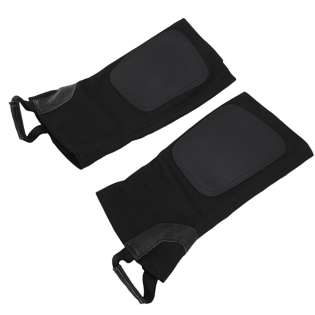 2PCS Equestrian Half Chaps Cowhide Leather Canvas Professional Ergonomic Horse Riding Half Chaps for Training S