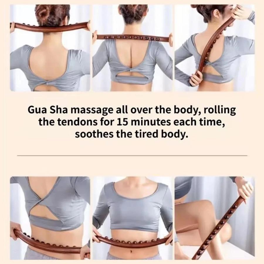 Wooden GuaSha Stick Beech Wood Therapy Back Shoulder Neck Waist Massage Tool Fat Burner Meridian Cellulite Scraper Body Slimming