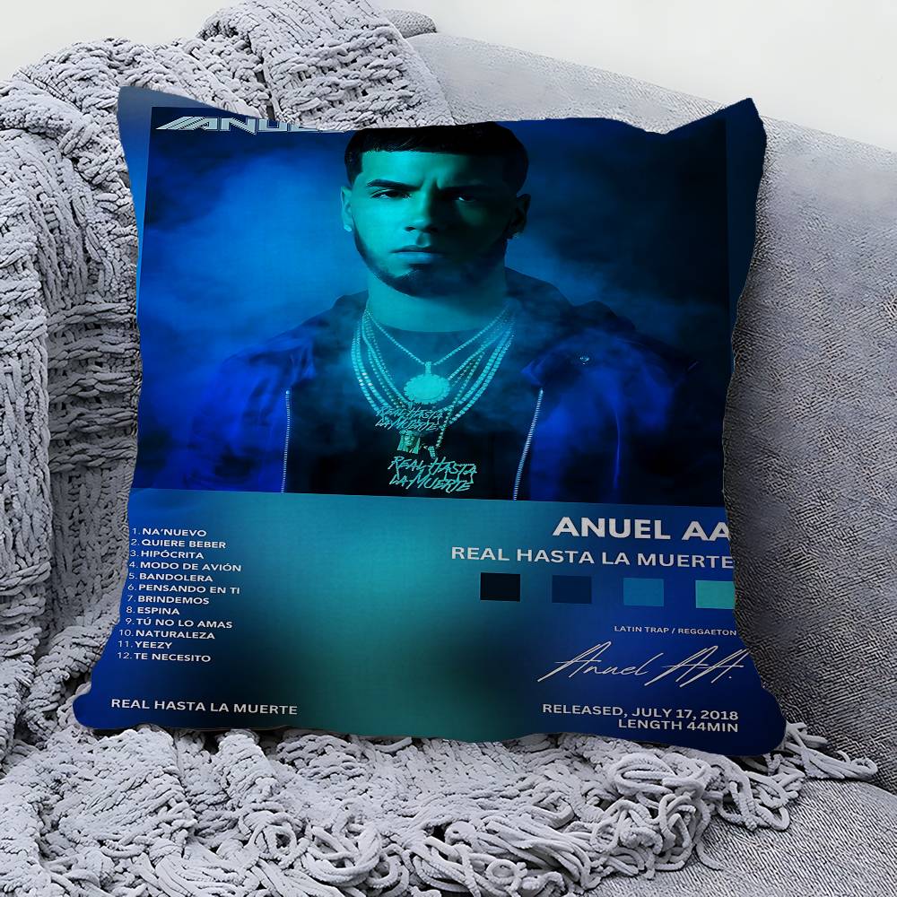 Подушка с принтом рэпера Real A-Anuel AA 45*45 см Наволочка Декоративная наволочка Для домашней подушки Наволочка для подушки на диван