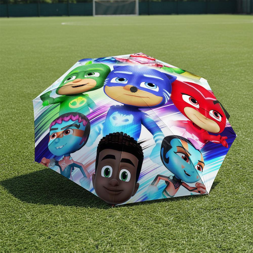 1 шт. Автоматический складной зонт - Узор PJ Masks, Портативный и складной дизайн с 8 спицами, Рождественские и Дни Рождения Подарки