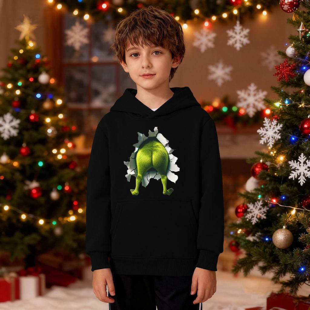 Рождественский свитшот для мальчиков и девочек, уродливая рождественская футболка, свитшот с круглым вырезом, для малышей, с длинным рукавом, пуловер, наряд, топы