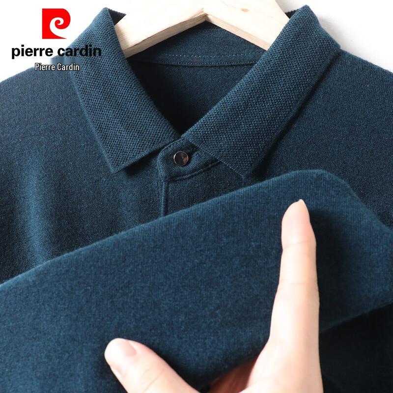 Мужской пуловер Pierre Cardin из 100% чистой шерсти с отложным воротником