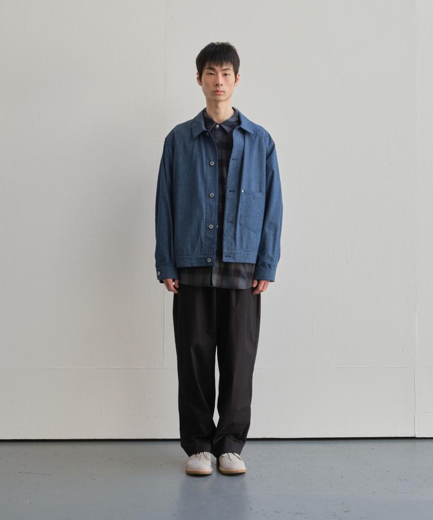 Horlisun Liverty Denim Small Check Jacket Navy