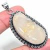 Natural Plume Agate Gemstone Handmade 925 Sterling Silver Pendant 2.44" Q7L55