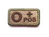 Embroidered Tactical Blood Type Velcro Badges: A, B, AB, O, +POS, -NEG - Military and Outdoor Identification.