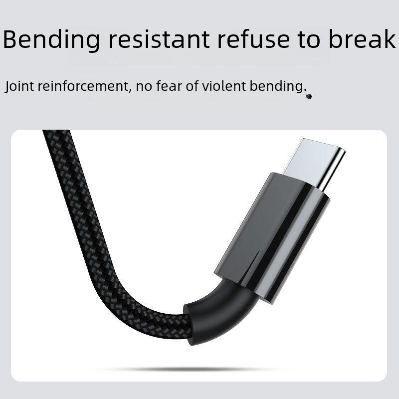 Плетеный кабель для зарядки Type-C 100 Вт/66 Вт для телефонов Apple, Huawei, Honor, Vivo