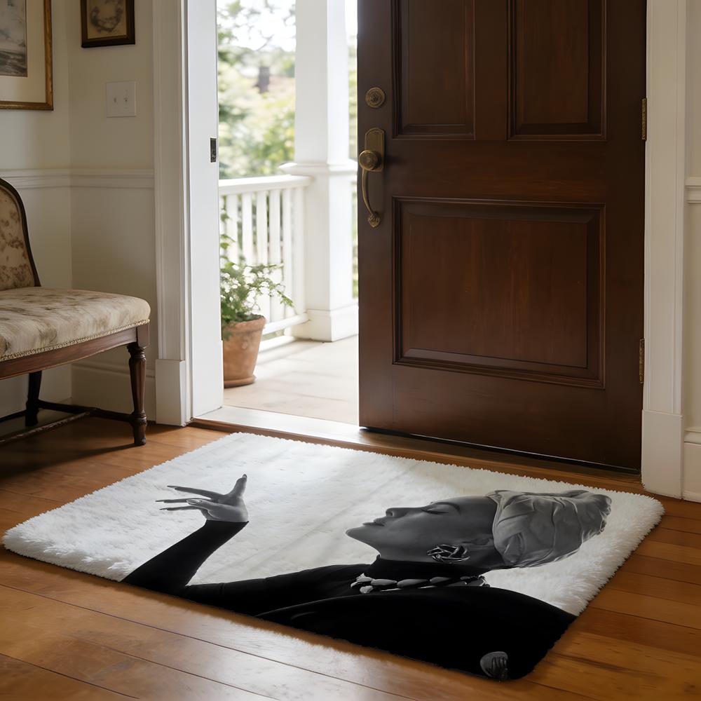 Floor Mat Soft Flannel Rug Non-Slip Absorbent Mat for Bathroom Bedroom Home Decor Singer A-Adele