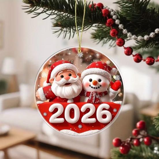 Christmas Ornament Snowman Santa Claus Deer Design Car Rear View Pendant