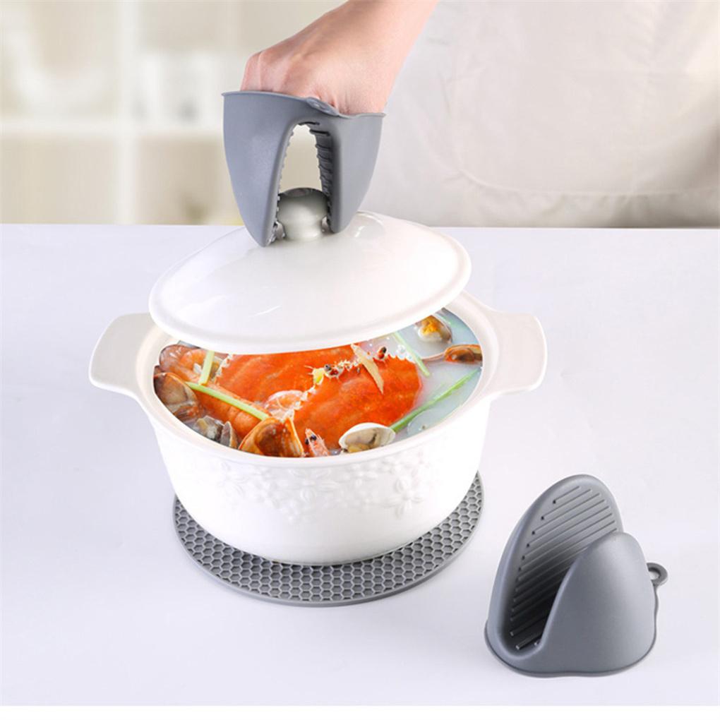 Перчатки для духовки 2 шт. Набор из 2 кастрюль с защитой от перегрева Перчатки для духовки Кухонные рукавицы для выпечки Приготовления пищи на гриле с щеткой для барбекю