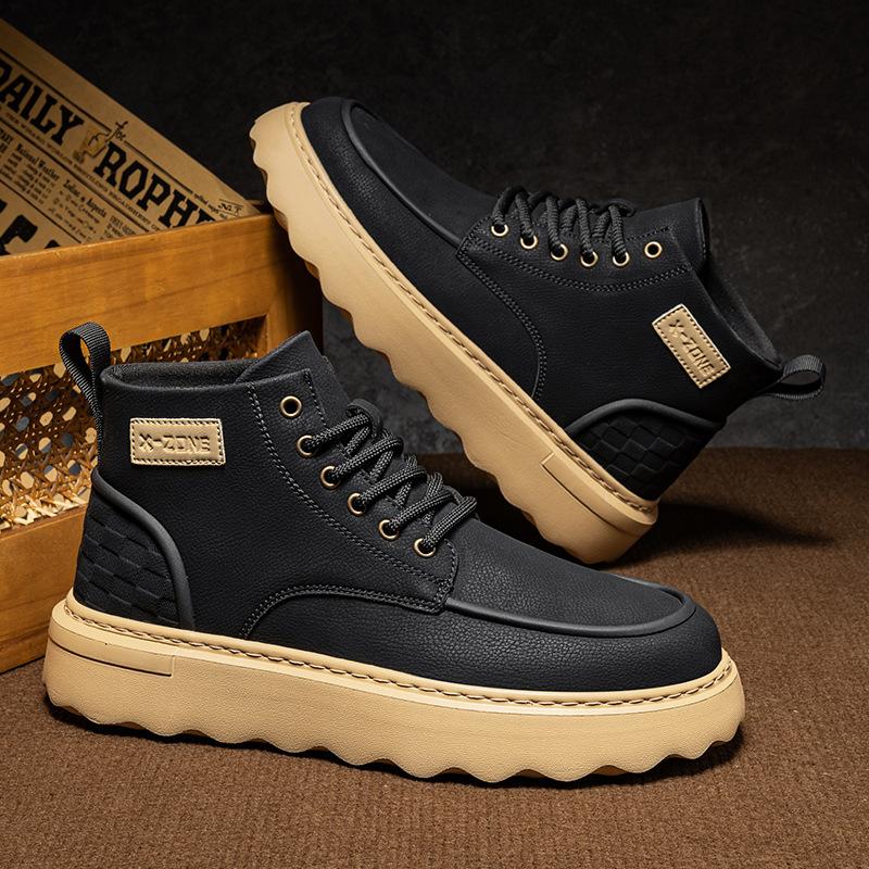 Мужские кожаные ботинки Мартин универсальные европейские мужские туфли британские ботинки Мартин из коровьей кожи первого слоя нишевые повседневные кожаные ботинки мужские