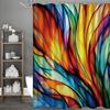 Colorful Modernist Abstract Shower Curtain, Bathroom Decorative Shower Curtain, Waterproof Shower Curtain with Hooks