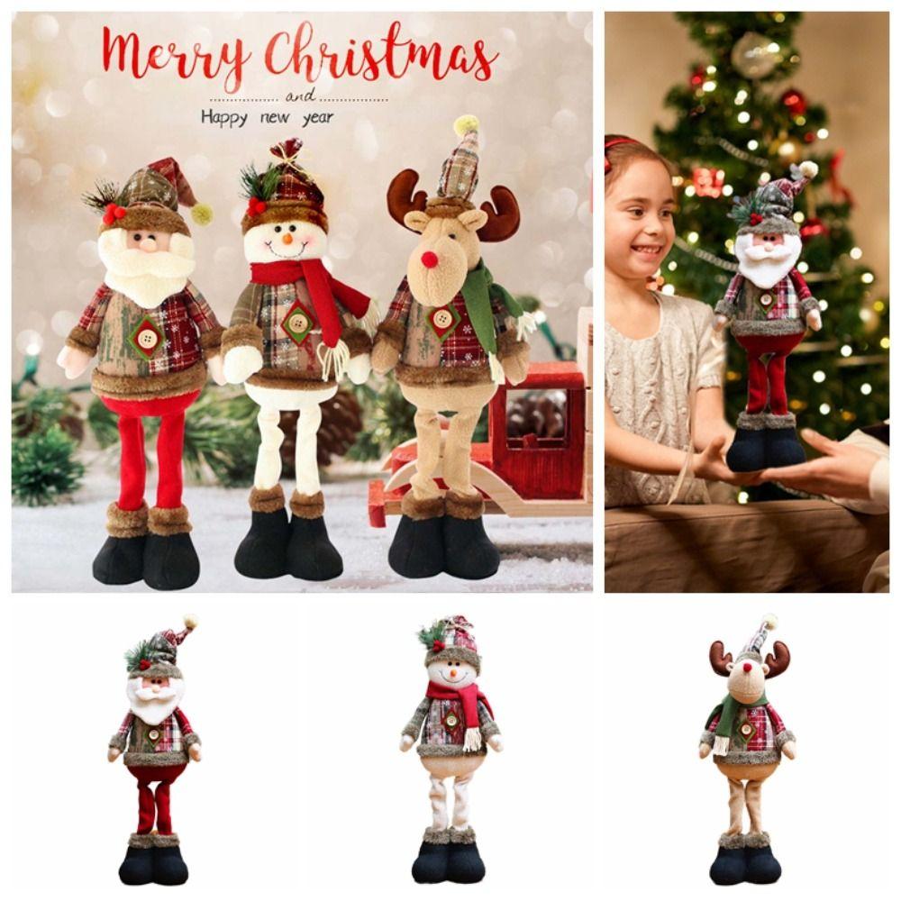 Snowman Reindeer Christmas Doll Reusable Christmas Decoration Santa Claus Standing Doll  Friends