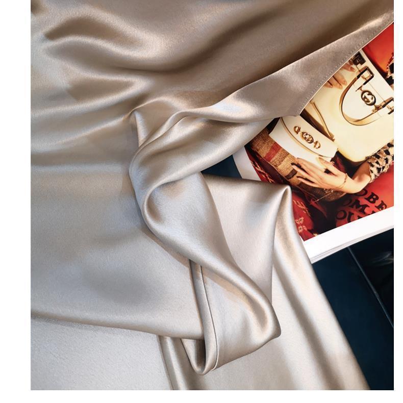 032 Женское платье-трапеция большого размера из атласа с подтяжками - Летний французский стиль