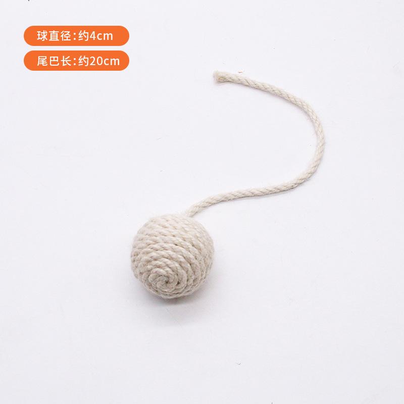Pet Sisal Rope Weave Ball Cat Teaser Toy Interactive Chewing Scratch Catch Rattle Play Toy For Cats Kitten Accessories