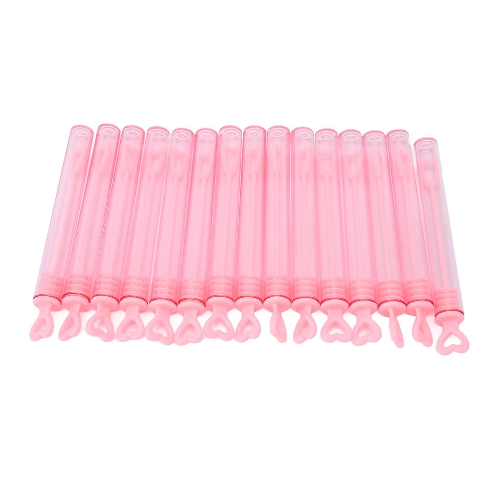 50pcs Mini Bubble Wands for Kids Heart Shaped Pink Transparent Bubble Sticks Party Favors for Game