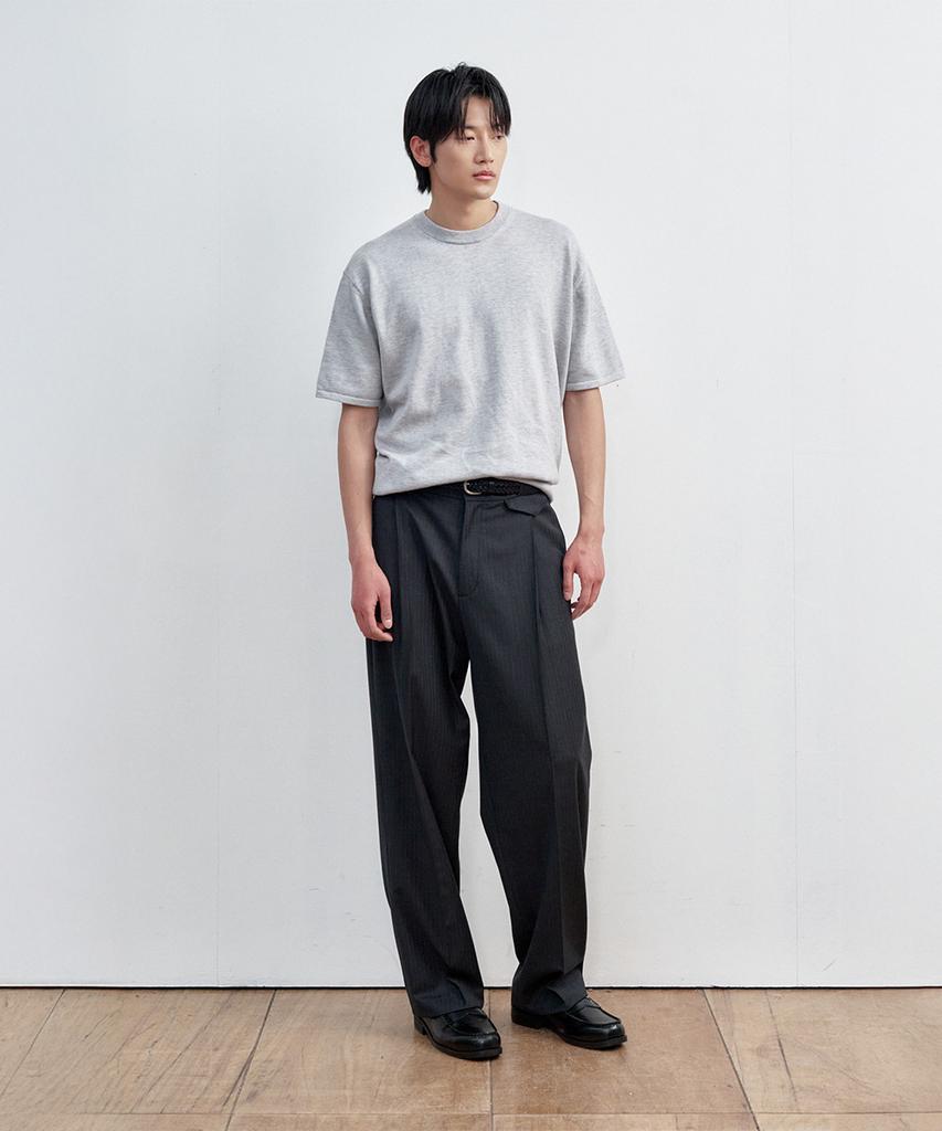 SIECLE Essential Cotton Silk Half Knit (Gray)