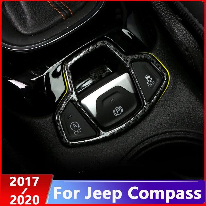 Для Jeep Compass 2017 2018 углеродное волокно электронный ручной тормоз кнопка ручного тормоза панель крышка отделка аксессуары для стайлинга