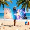 Romantic Beach Heart Microfiber Beach Towel 2D Flat Printed Waterproof Sandproof Travel Bath Towel For Seaside Holiday