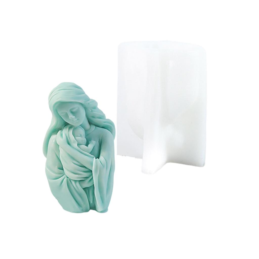 Flexible Silicone Candle Mold for Aromatherapical Mother and Child Embrace Designs for Gifts and Craft Supplies