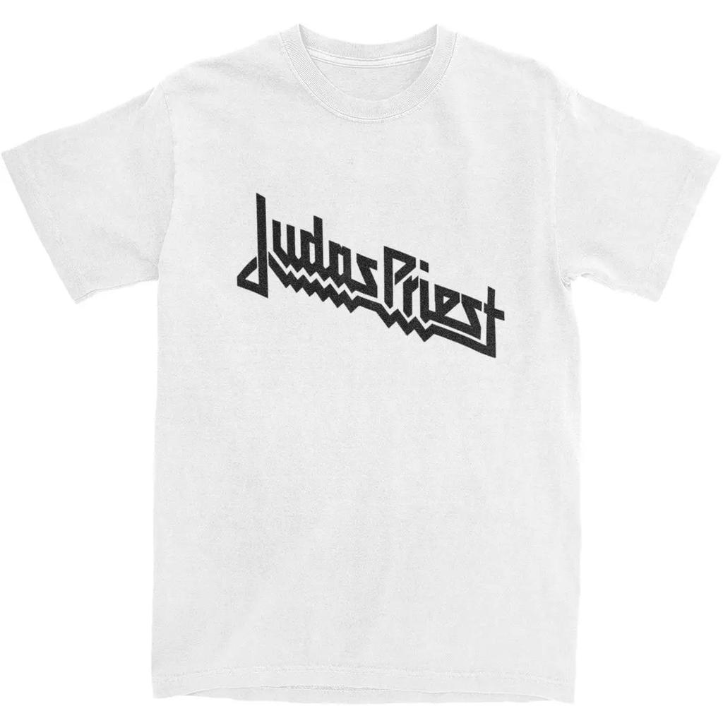 Judas Priest Pure Cotton T-Shirts Rock Band Logo Fashion Tee Shirt for Men Summer Y2K Classic Casual Short Sleeve Tops