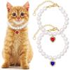 Cute Girl Pearl  Collar  Collars for Girl S with Small Heart Shape Rhinestone Adjustable Length  Collar
