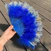 For Lolita Handmade with Pendant Dance Hand Fan Party Decor Feather Folding Fan Wedding Gift