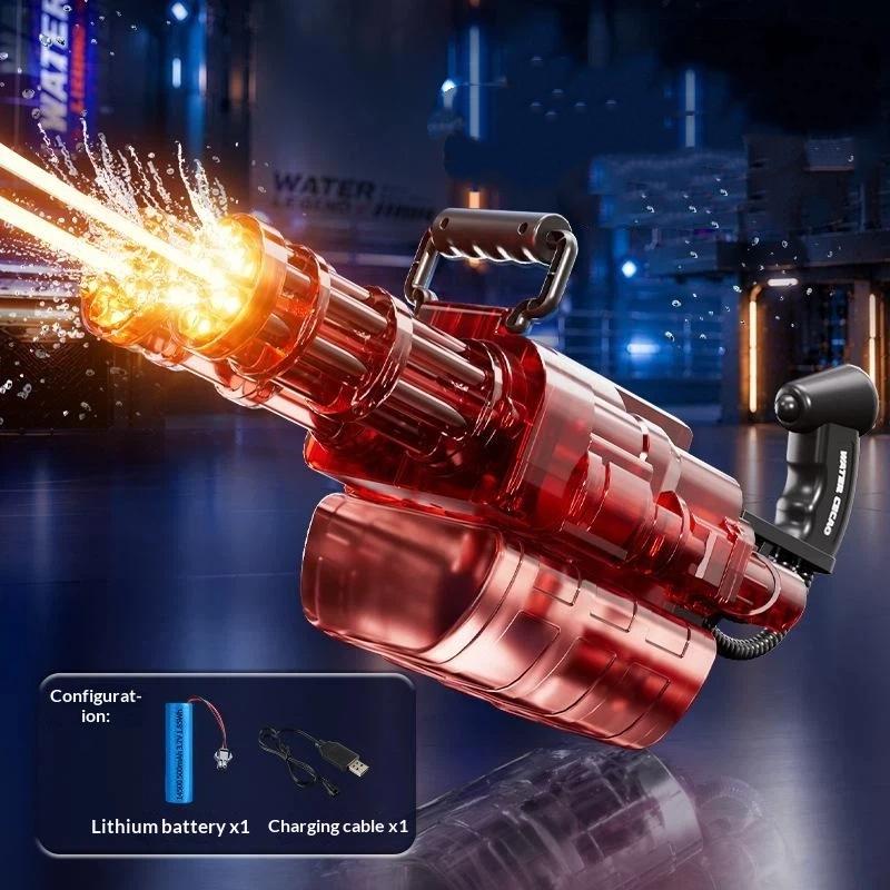 Automatic Gatling Water Cannon High Pressure Large Capacity Squirt Gun for Summer Beach Backyard Water Fight Kids Toy Gift