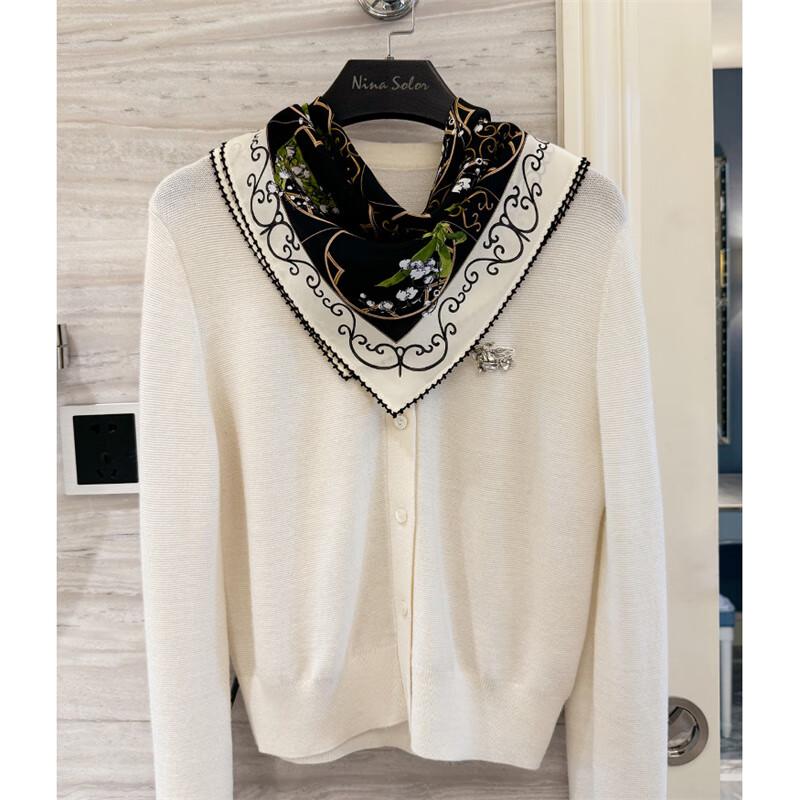 NINA SOLOR Lily of the Valley Vine Silk Scarf