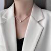 Корейское ожерелье с двойным сердцем и жемчугом - Женский модный чокер, цепочка для ключицы