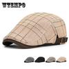 New Classic Plaid Beret Women Retro Art Leisure Hat for Men Spring Summer Breathable Baseball Cap Casual Suncap Outside Female