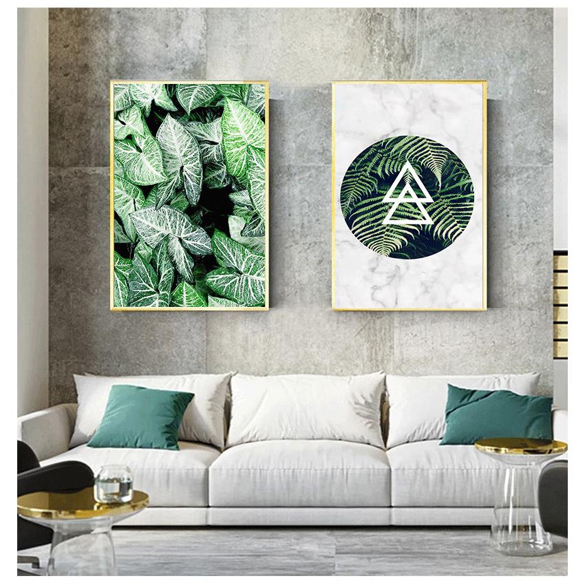 Настенная живопись, художественный постер, скандинавский ботанический принт, скандинавская картина для гостиной, домашний декор, зеленое растение, монстера, папоротник, холст