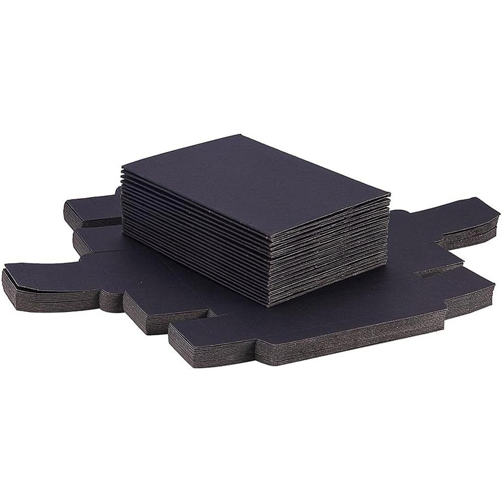 1set Kraft Paper Folding Box Drawer Box Rectangle Black 12.1x5.1cm Finished Product: 10.6x3.6x3.5cm 20pcs/set
