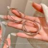 Серьги-кольца Серебряный Крест Женские Холодный Ветер Преувеличенные Серьги Серьги Года