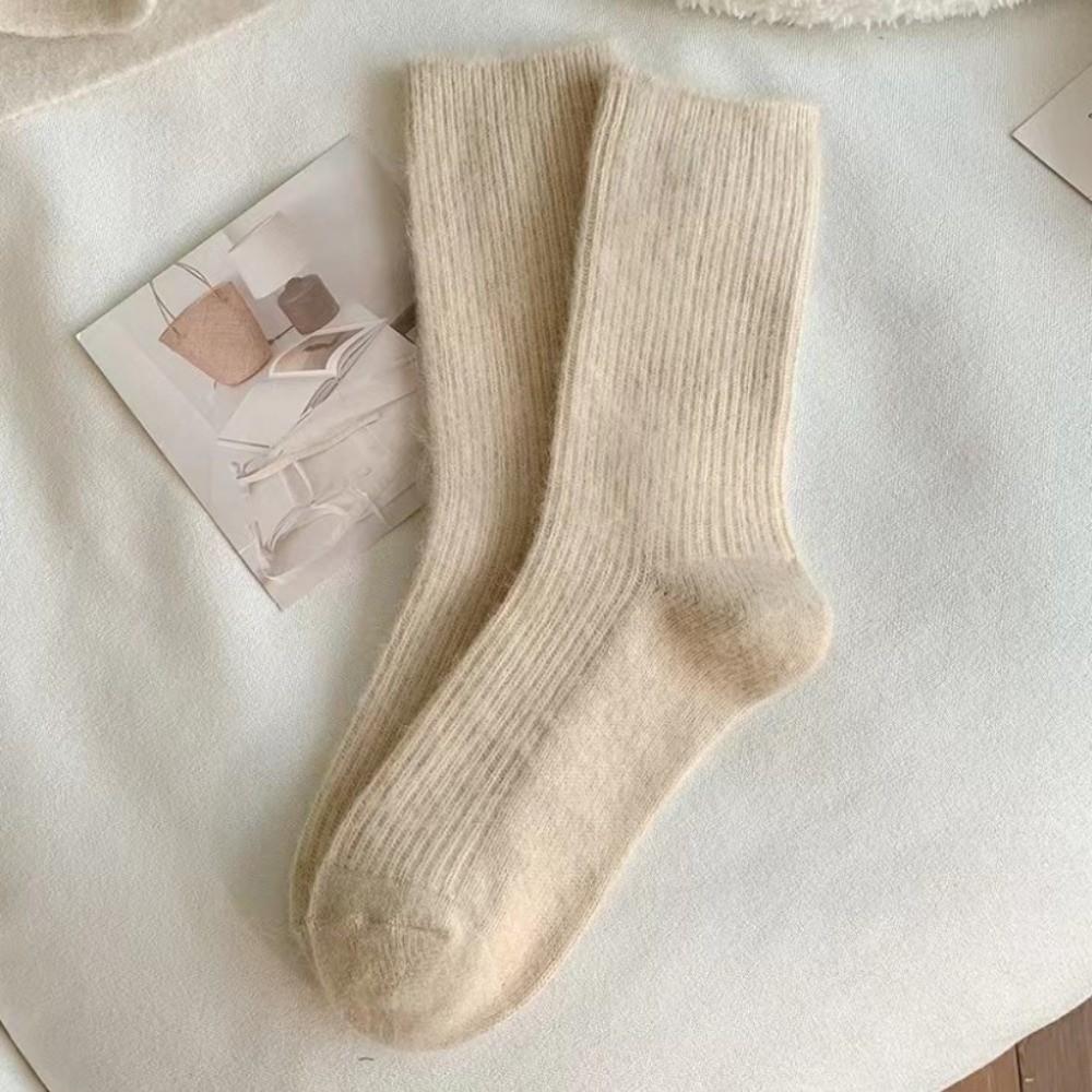 Thick Fuzzy Wool Socks Cashmere Long Socks Fashion Winter Warm Velvet Socks For Women