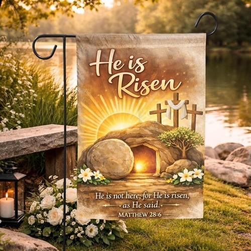 He Is Risen Garden ag Christian Resurrection Decor, Religious Easter Decor Eas PPZ